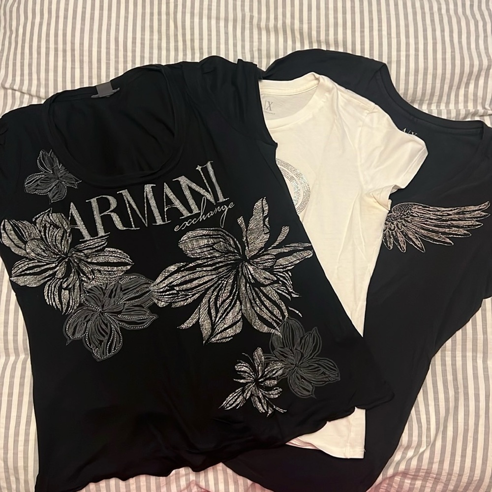 Three Armani Exchange Short Sleeve Shirts